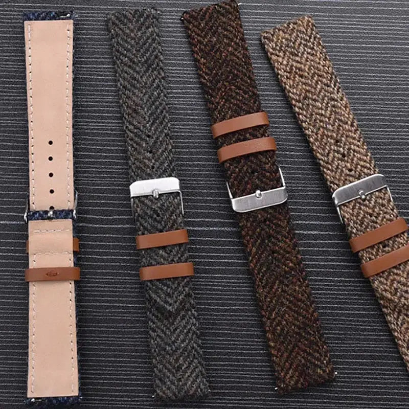 18mm 20mm 22mm Leather & Nylon Vintage Weave Quick Release Strap for Huawei, Seiko, Rolex, Samsung STRAPS