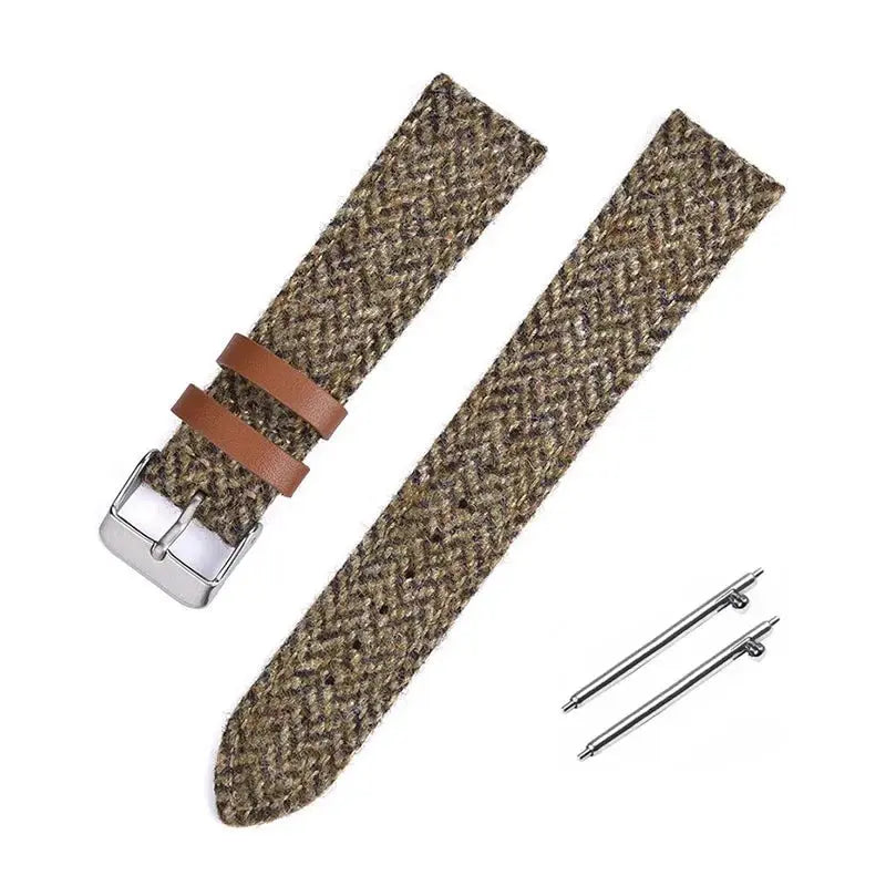 18mm 20mm 22mm Leather & Nylon Vintage Weave Quick Release Strap for Huawei, Seiko, Rolex, Samsung STRAPS
