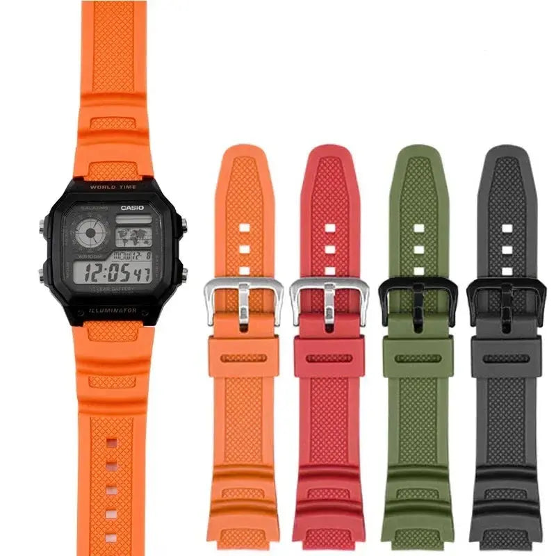 18mm Rubber Silicone Strap G-SHOCK AQ-S810W, AE-1000W, SGW-400H/300H/500H, W-735H, W-216H, MRW-200H STRAPS
