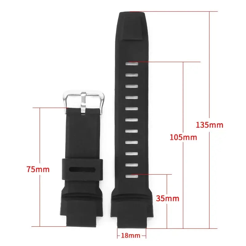 18mm Silicone Watch Strap for Casio Protrek PRG/PRW Series PRG-500 PRG-510 PRG-550 PRG-280 PRG-250 - STRAPS