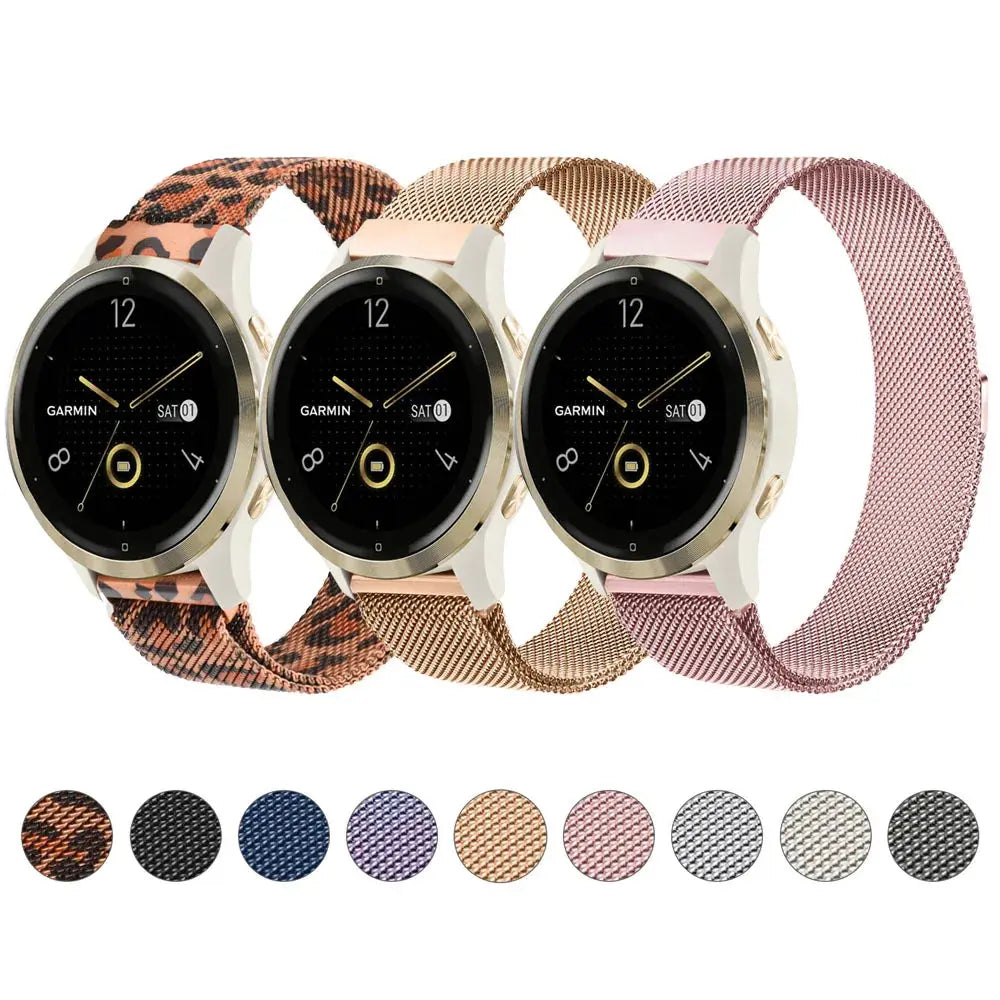 18mm Women's Milanese Metal Strap for Fossil Gen 6, Gen 5E, Garmin Vivoactive 4S - STRAPS