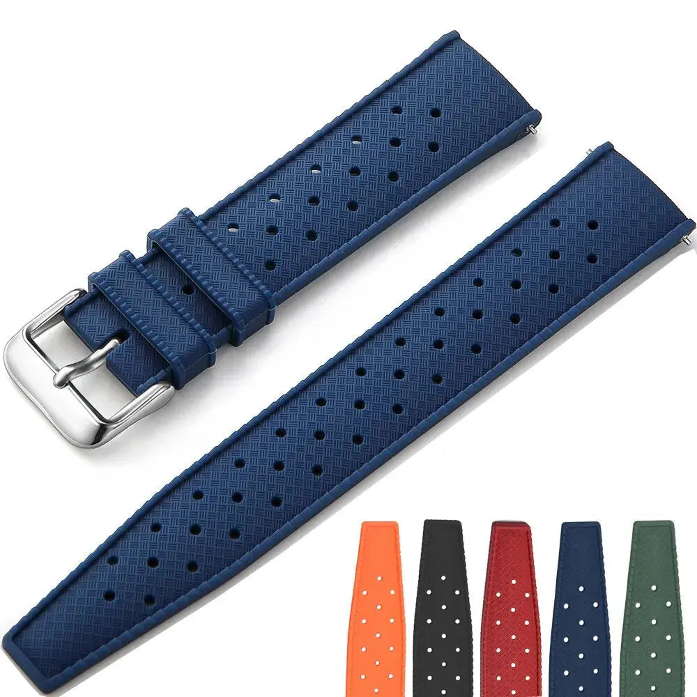 18mm, 20mm, 22mm Tropical Rubber Strap for Oris, Seiko, Citizen - Quick Release Silicone Watch Band - STRAPS