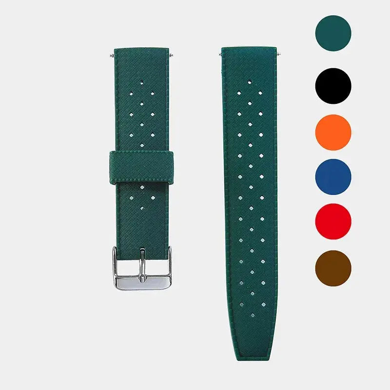 18mm, 20mm, 22mm Tropical Rubber Strap for Oris, Seiko, Citizen - Quick Release Silicone Watch Band - STRAPS