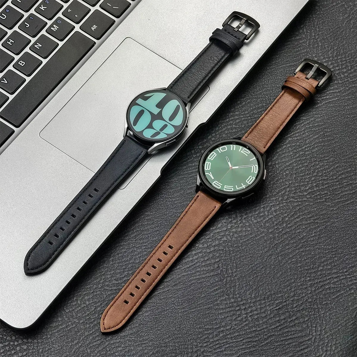 20/22mm Leather Strap for Samsung Galaxy Watch/Redmi Watch - Vintage Bracelet - STRAPS