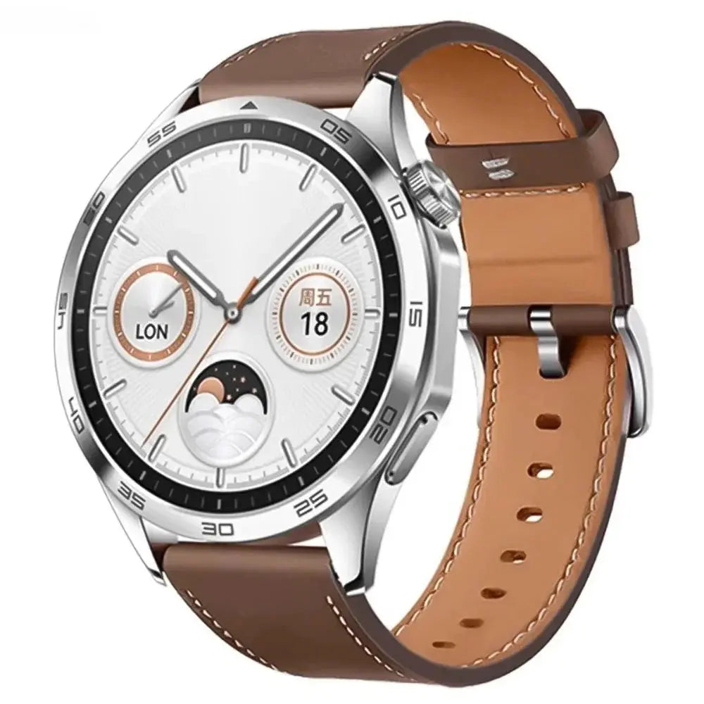 22mm 20mm Leather Strap for HUAWEI: HUAWEI WATCH GT 4 46mm, WATCH 4 Pro, GT 3, GT 2 Pro 42mm - STRAPS