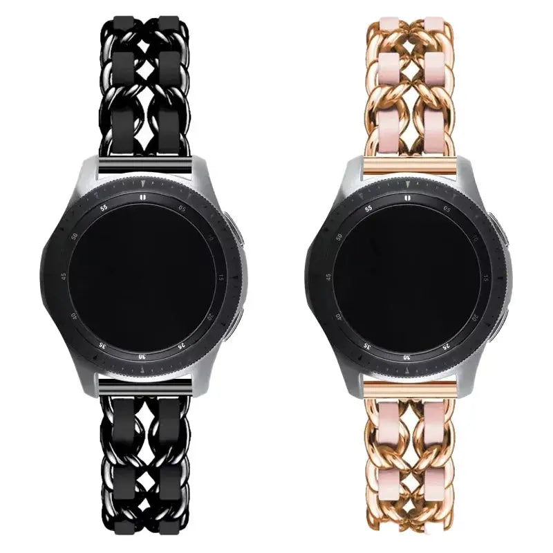 22mm/20mm Leather + Metal Bracelet for Samsung Galaxy, Huawei, Amazfit, Xiaomi & Garmin Smartwatches STRAPS