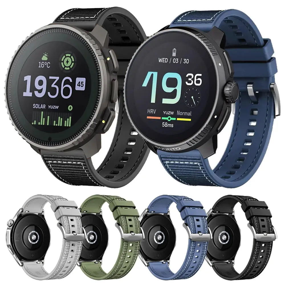 22mm Nylon Braid Strap for SUUNTO RACE, VERTICAL, 9 PEAK PRO, 5 PEAK Smartwatch Replacement Band - STRAPS