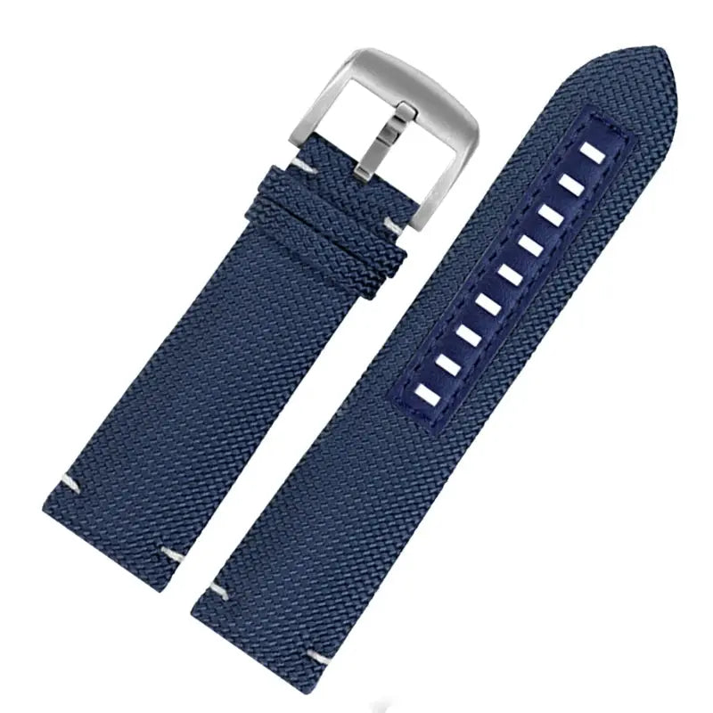22mm Nylon & Leather Watchband – Durable Canvas Strap for Mido, Citizen & Ocean Star Watches - STRAPS