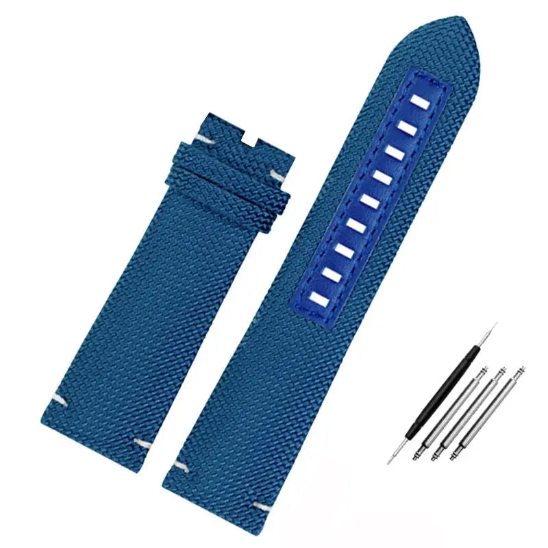 22mm Nylon & Leather Watchband – Durable Canvas Strap for Mido, Citizen & Ocean Star Watches - STRAPS
