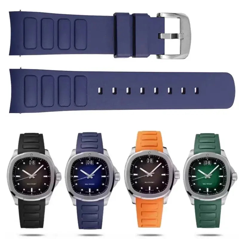22mm Rubber Watch Strap for Mido Multifort TV M049.526 Curved Interface STRAPS