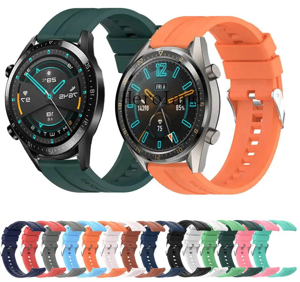 22mm Silicone WatchBand Strap for Huawei Watch GT 1 GT 2 46mm, Polar Grit X / Vantage M - Replacement Wristband - STRAPS