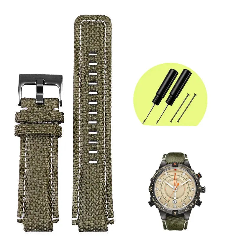 24*16MM Canvas Watch Strap for Timex Tidal Compass - High-Quality Nylon Watchband - STRAPS