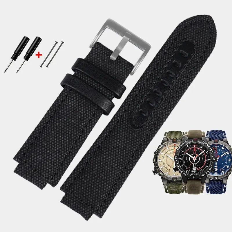 24*16MM Canvas Watch Strap for Timex Tidal Compass - High-Quality Nylon Watchband - STRAPS