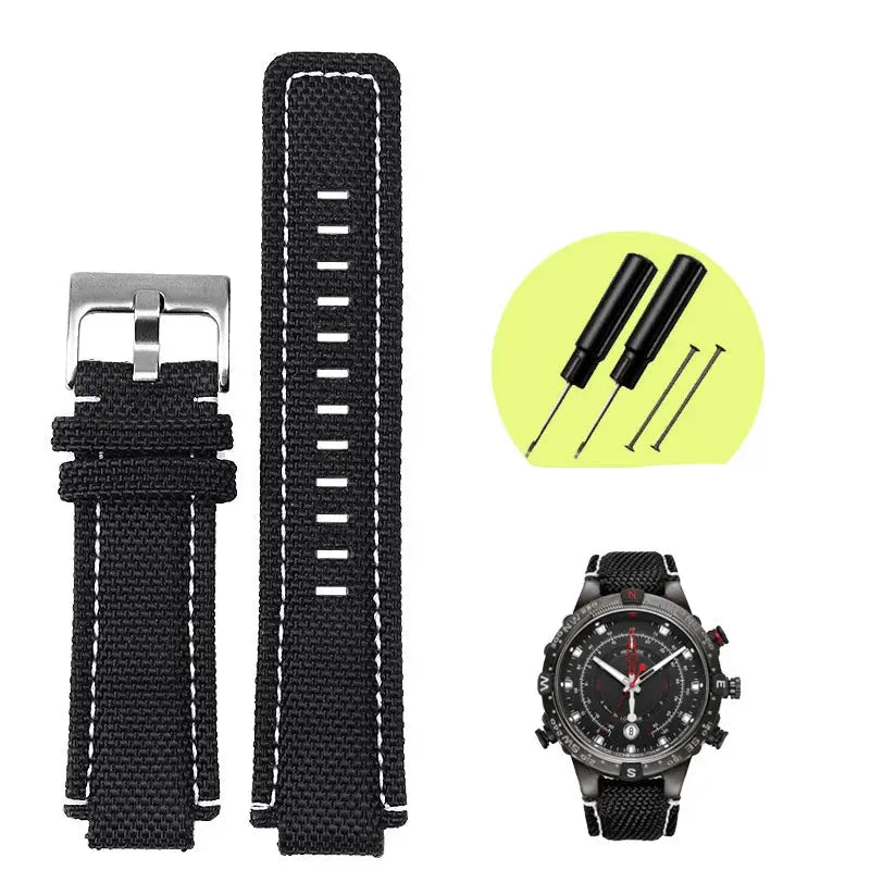 24*16MM Canvas Watch Strap for Timex Tidal Compass - High-Quality Nylon Watchband - STRAPS