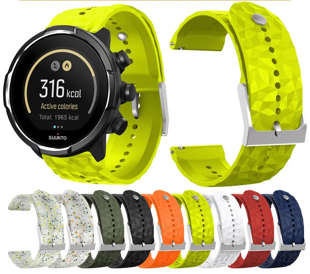 24mm Breathable Silicone Sports Strap for Suunto 7/9/D5/Spartan Wrist HR Baro - STRAPS