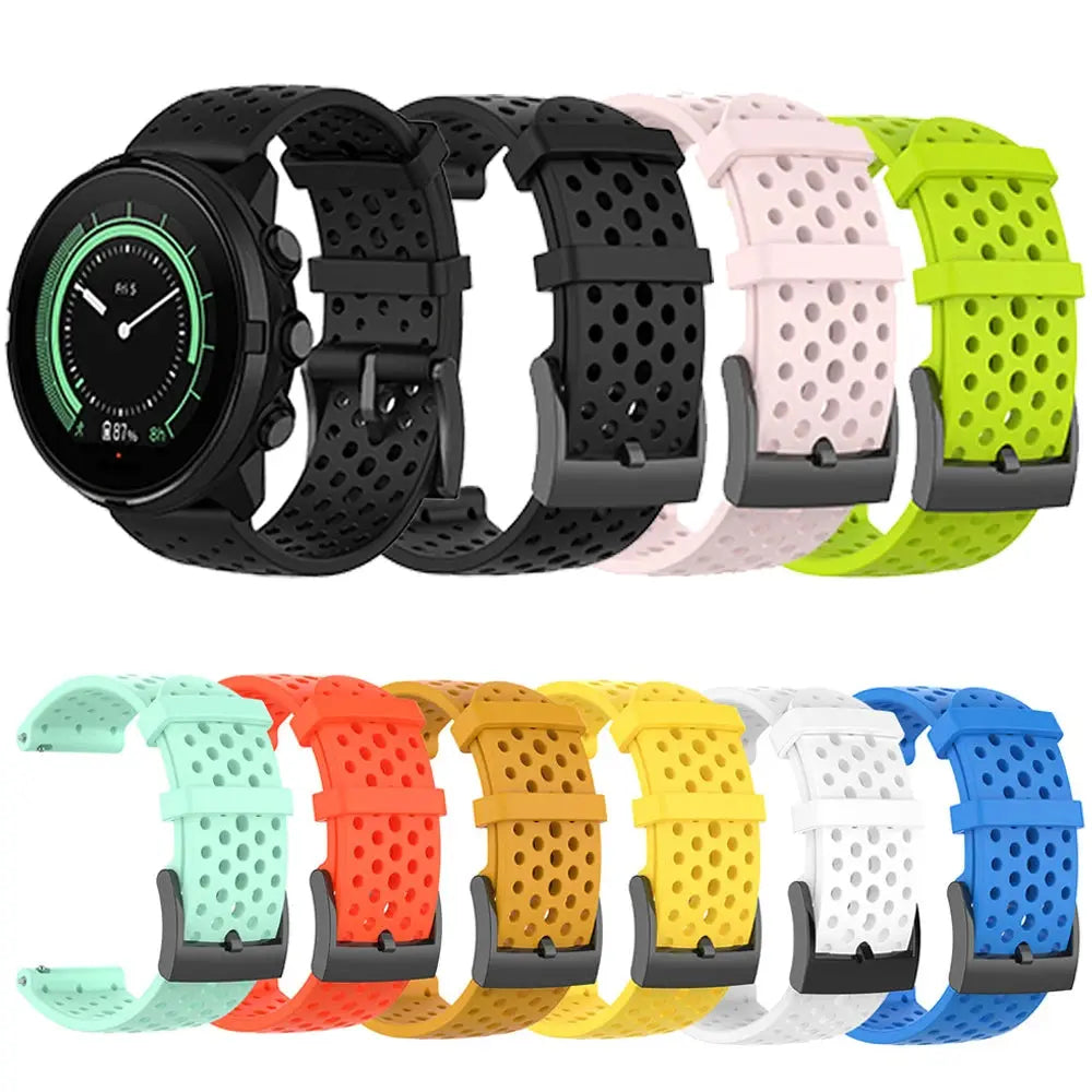 24mm Silicone Watch Band for Suunto 9 Baro, Spartan Sport, Fossil Q Hybrid STRAPS