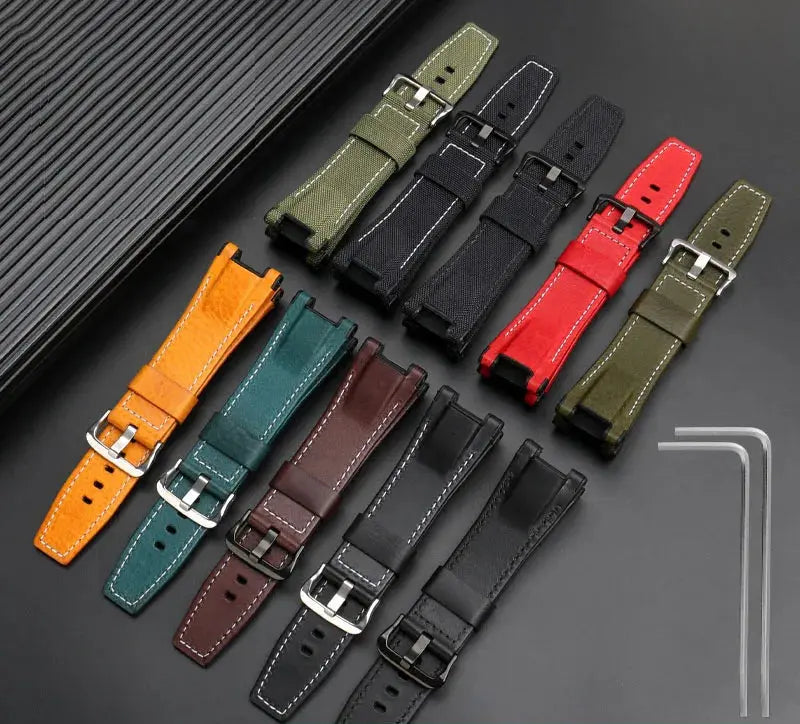 26mm Genuine Leather Watch Strap for Casio G-SHOCK GST Series - Notched Band - STRAPS