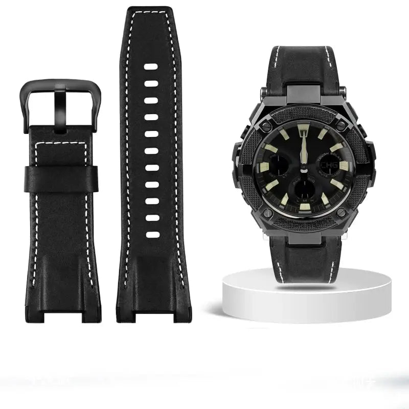 26mm Genuine Leather Watch Strap for Casio G-SHOCK GST Series - Notched Band - STRAPS