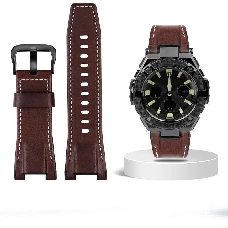 26mm Genuine Leather Watch Strap for Casio G-SHOCK GST Series - Notched Band - STRAPS