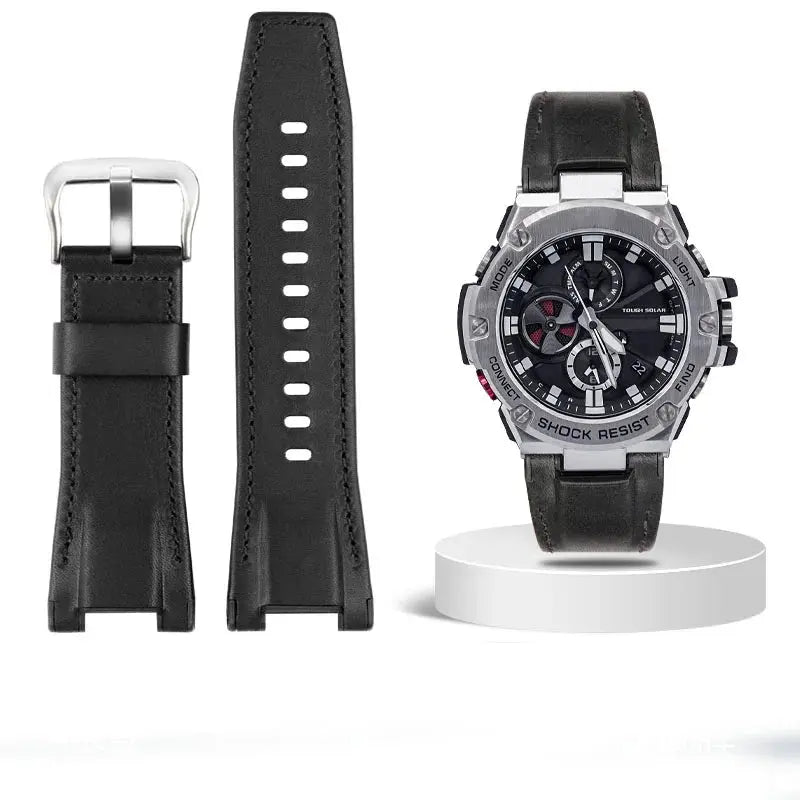 26mm Genuine Leather Watch Strap for Casio G-SHOCK GST Series - Notched Band - STRAPS