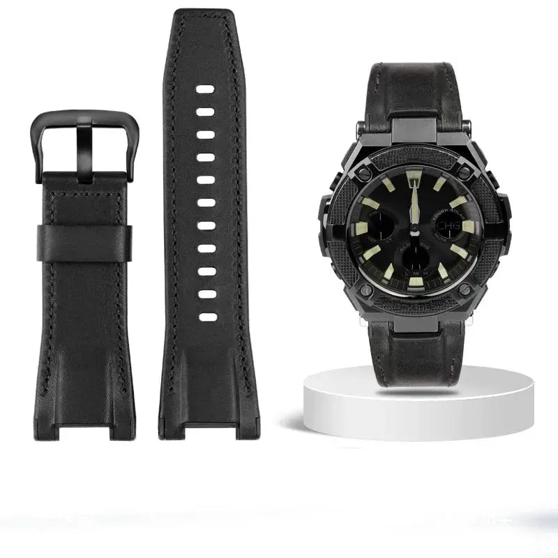 26mm Genuine Leather Watch Strap for Casio G-SHOCK GST Series - Notched Band - STRAPS