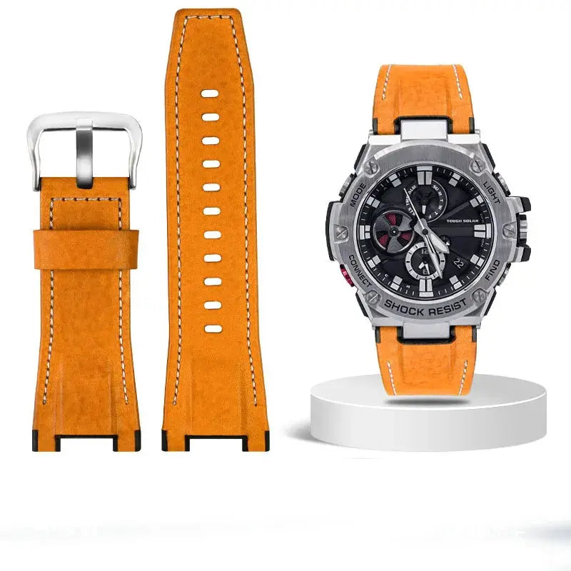 26mm Genuine Leather Watch Strap for Casio G-SHOCK GST Series - Notched Band - STRAPS