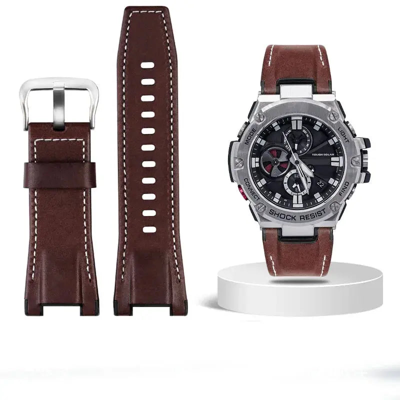 26mm Genuine Leather Watch Strap for Casio G-SHOCK GST Series - Notched Band - STRAPS