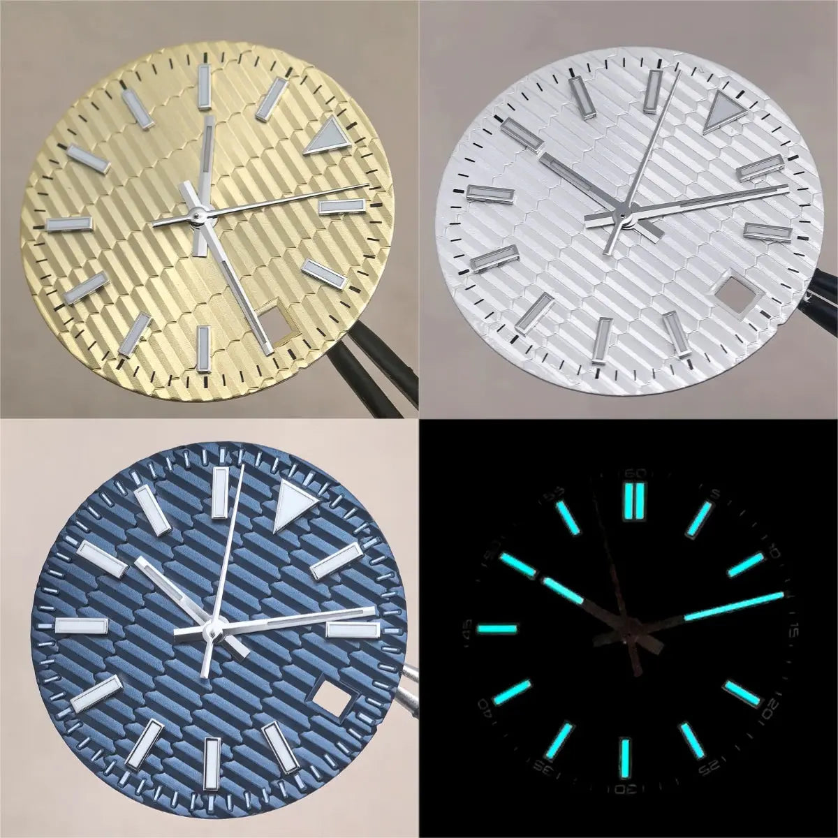 28.5mm Ice Blue Luminous Watch Dial - Horizontal Logbook - Miyota 8215/ETA 2824 - STRAPS