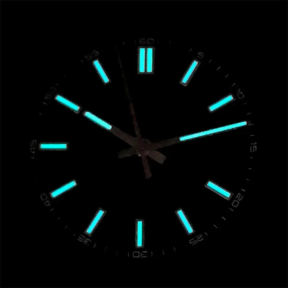28.5mm Ice Blue Luminous Watch Dial - Horizontal Logbook - Miyota 8215/ETA 2824 - STRAPS
