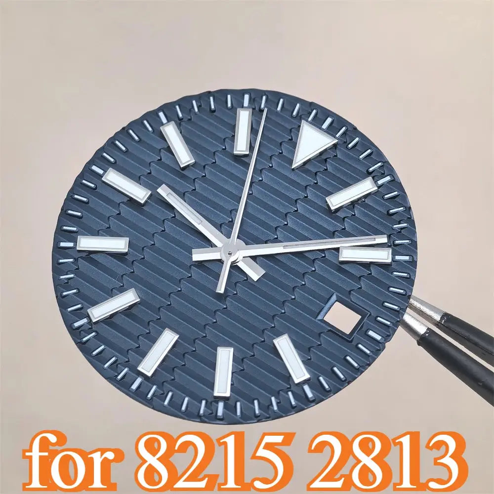 28.5mm Ice Blue Luminous Watch Dial - Horizontal Logbook - Miyota 8215/ETA 2824 - STRAPS