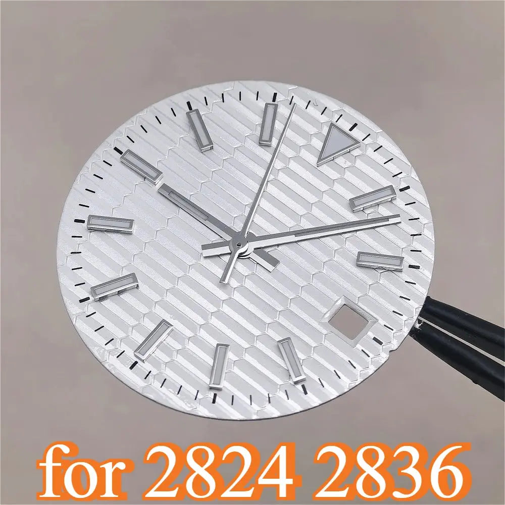 28.5mm Ice Blue Luminous Watch Dial - Horizontal Logbook - Miyota 8215/ETA 2824 - STRAPS