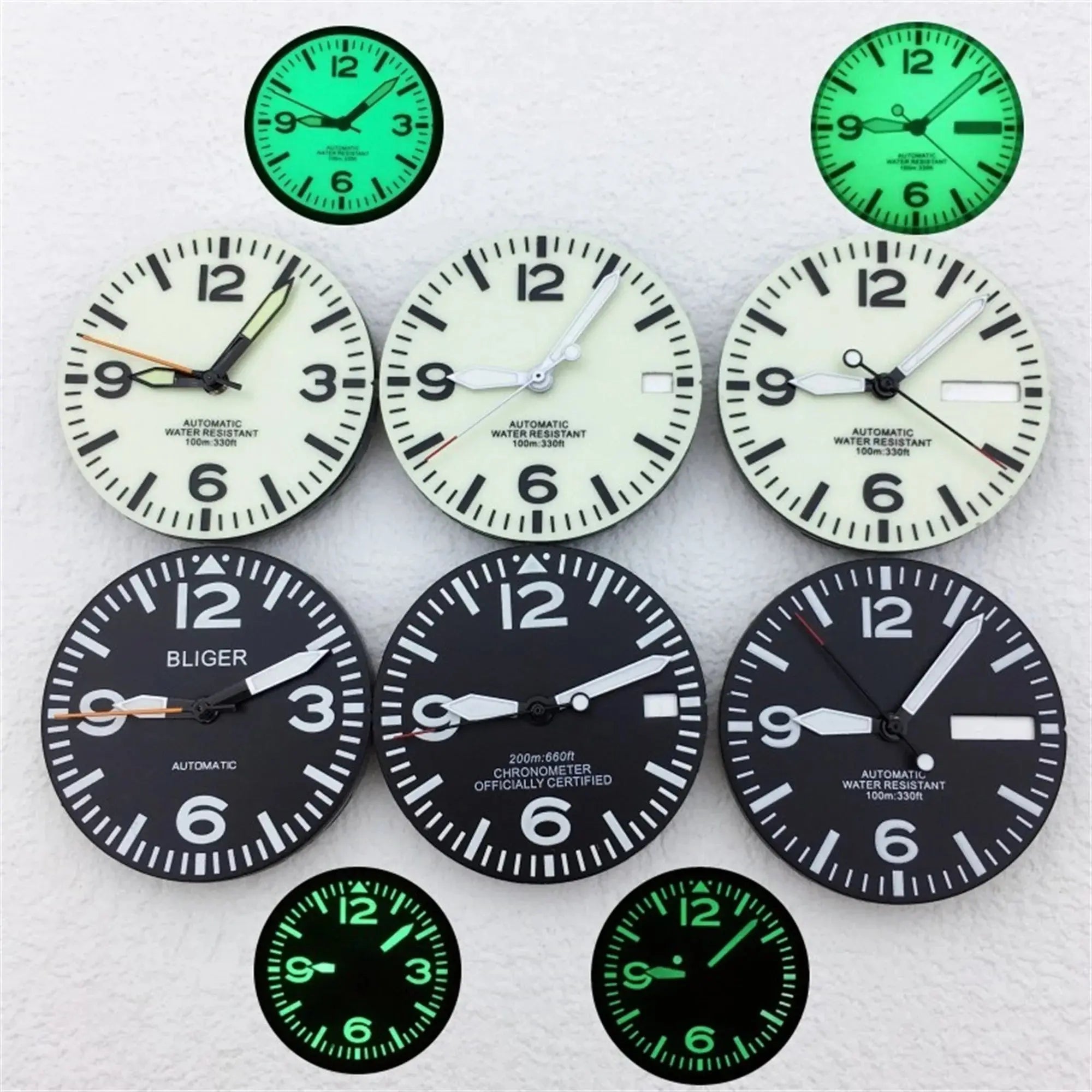 29mm Luminous Dial & Hands Set - Black/White - NH34/NH35/NH36 Movements - STRAPS