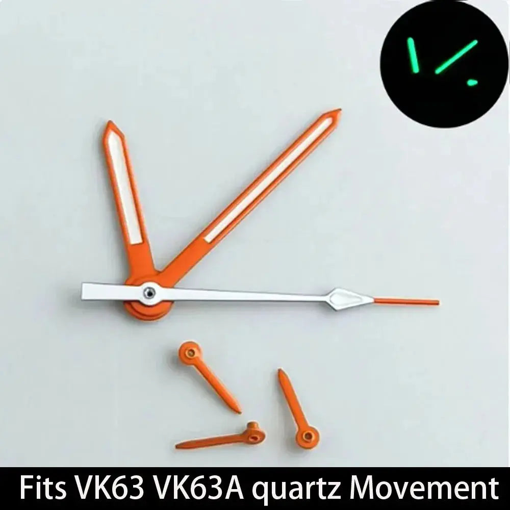 32.5mm Green Luminous Dial & Hands for VK63 Movement, Watch Accessory Set - STRAPS