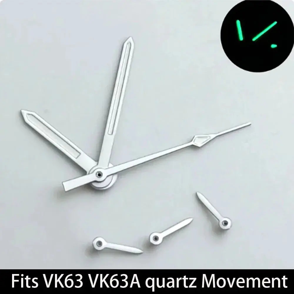 32.5mm Green Luminous Dial & Hands for VK63 Movement, Watch Accessory Set - STRAPS