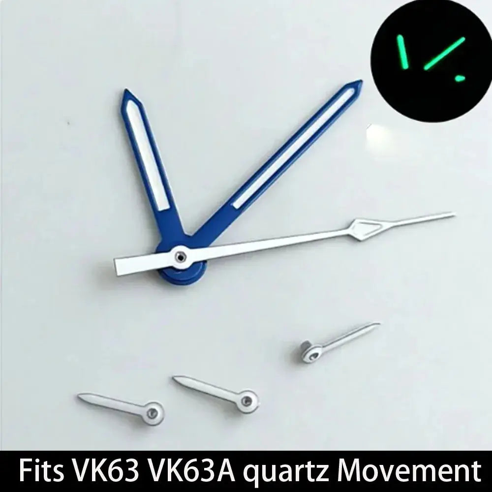32.5mm Green Luminous Dial & Hands for VK63 Movement, Watch Accessory Set - STRAPS