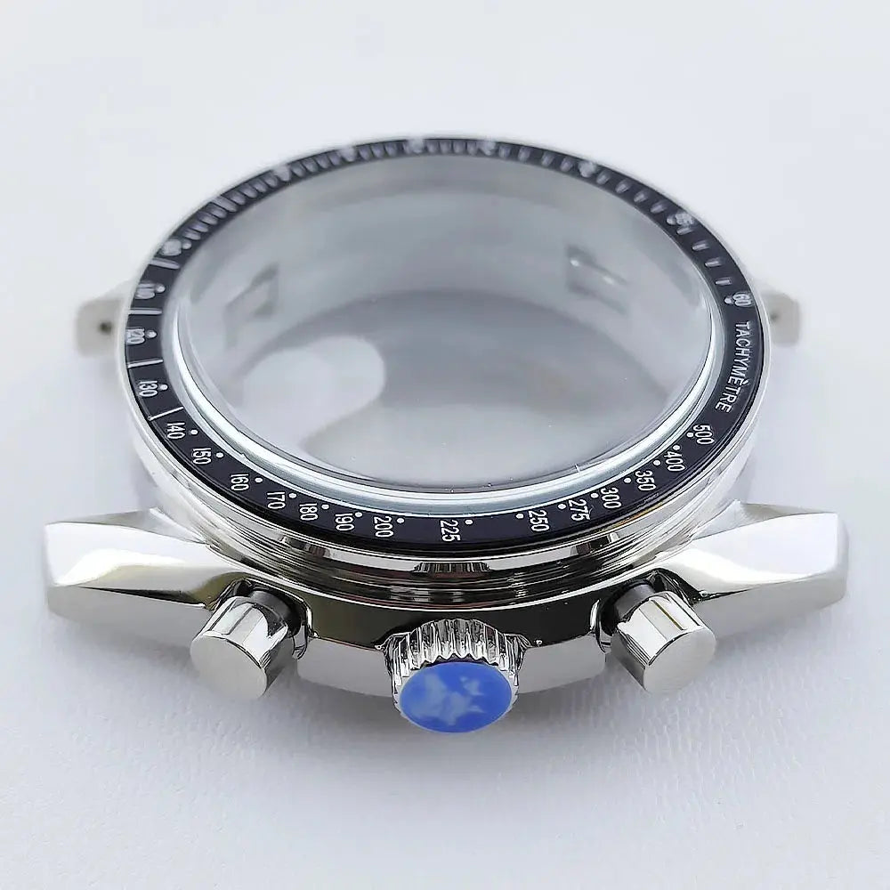 39.7mm Stainless Steel Watch Case for VK63 Movement, Sapphire Glass, 20mm Lug - STRAPS