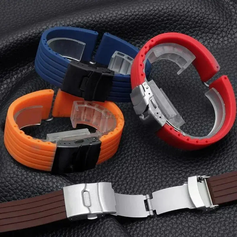 8mm 20mm 22mm 24mm Quick Release Silicone Watchband for Huawei, Fossil, Seiko & More STRAPS