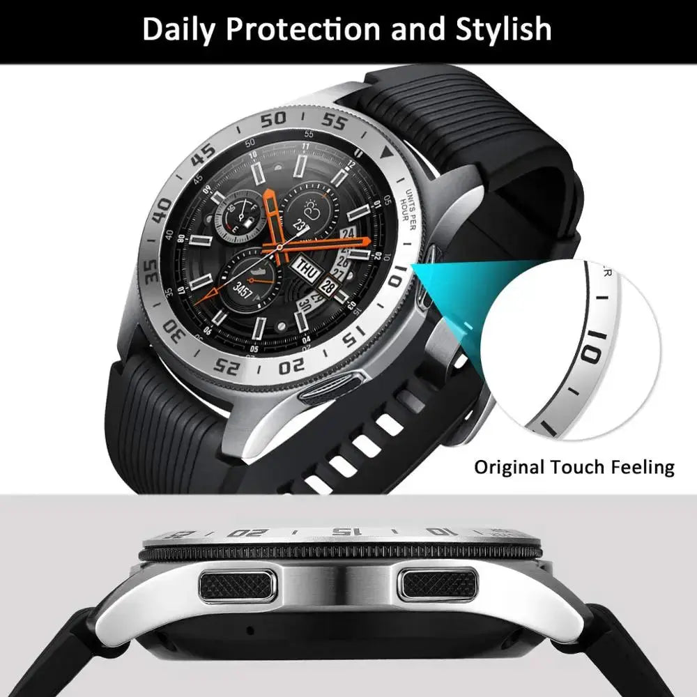 Bezel Ring for Samsung Galaxy Watch 4 Classic/Gear S3/Watch 3 - 41-46mm - Metal Protector - STRAPS