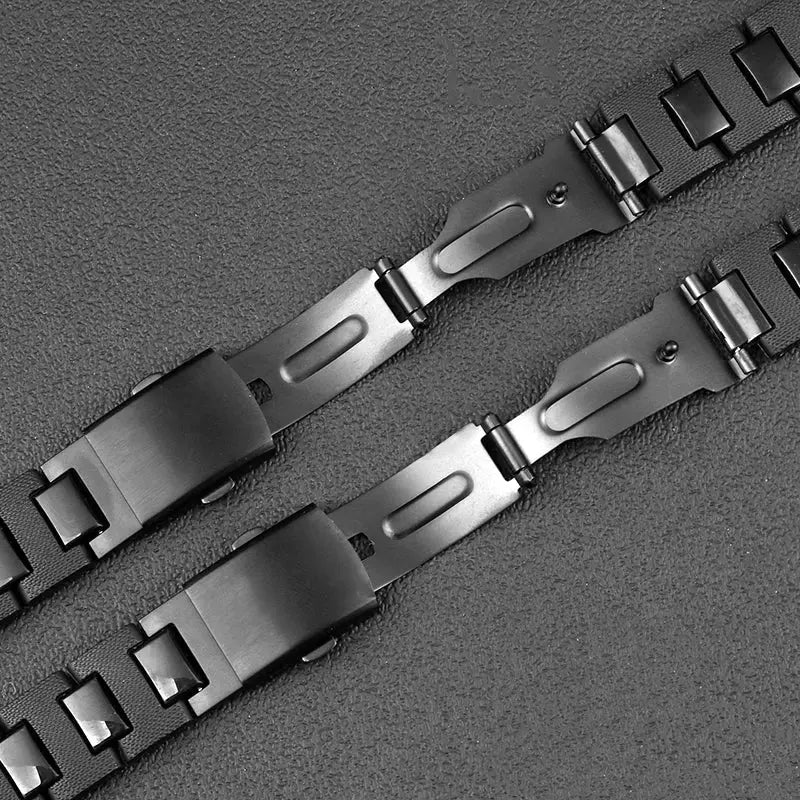 Black Plastic & Steel Band for Casio G-SHOCK - DW-5600, DW6900, GW-M5610 - STRAPS