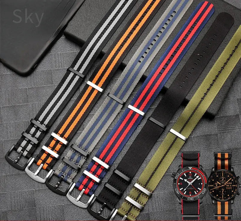 Breathable Soft Nylon Watchband – 20mm & 22mm Strap for Omega, Longines, Seiko, Casio, Mido - STRAPS