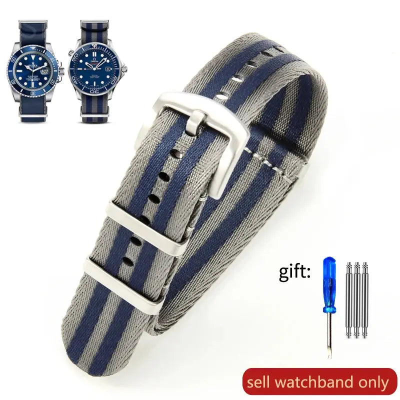 Breathable Soft Nylon Watchband – 20mm & 22mm Strap for Omega, Longines, Seiko, Casio, Mido - STRAPS