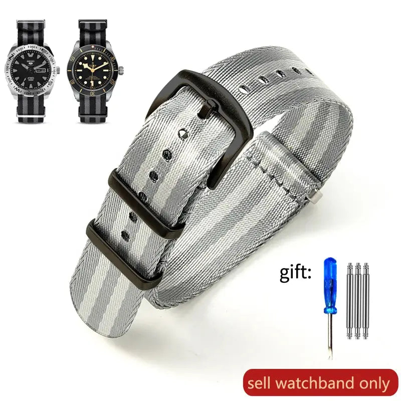 Breathable Soft Nylon Watchband – 20mm & 22mm Strap for Omega, Longines, Seiko, Casio, Mido - STRAPS
