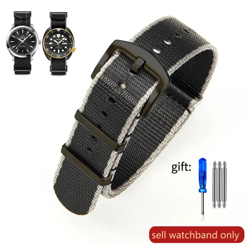 Breathable Soft Nylon Watchband – 20mm & 22mm Strap for Omega, Longines, Seiko, Casio, Mido - STRAPS