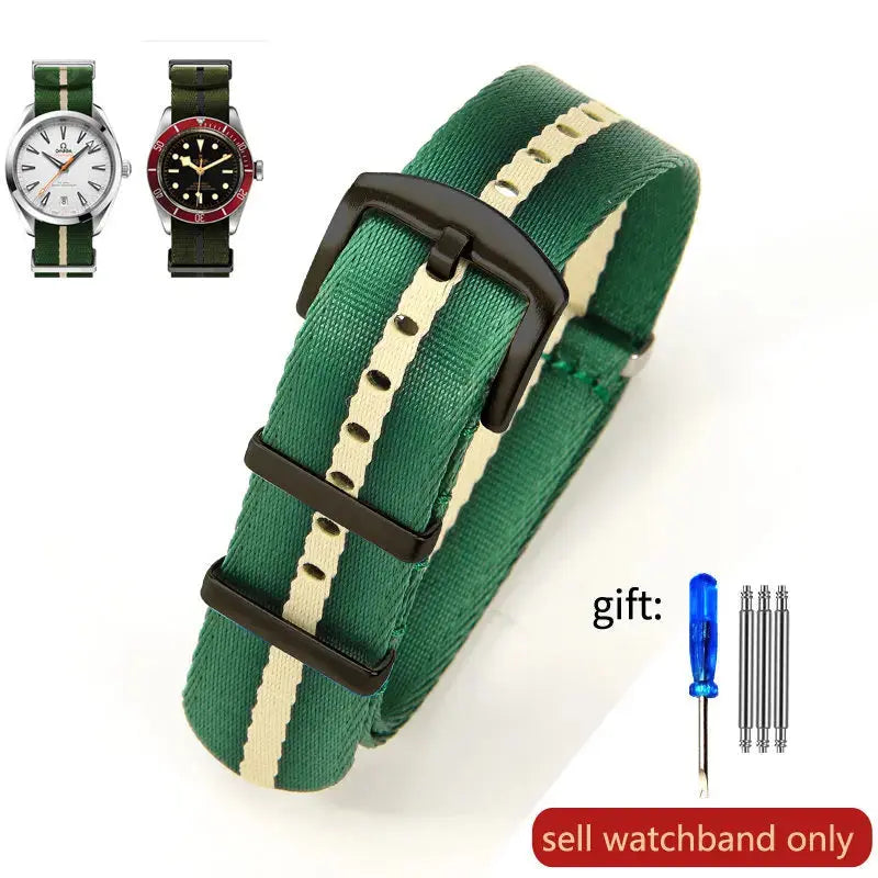 Breathable Soft Nylon Watchband – 20mm & 22mm Strap for Omega, Longines, Seiko, Casio, Mido - STRAPS