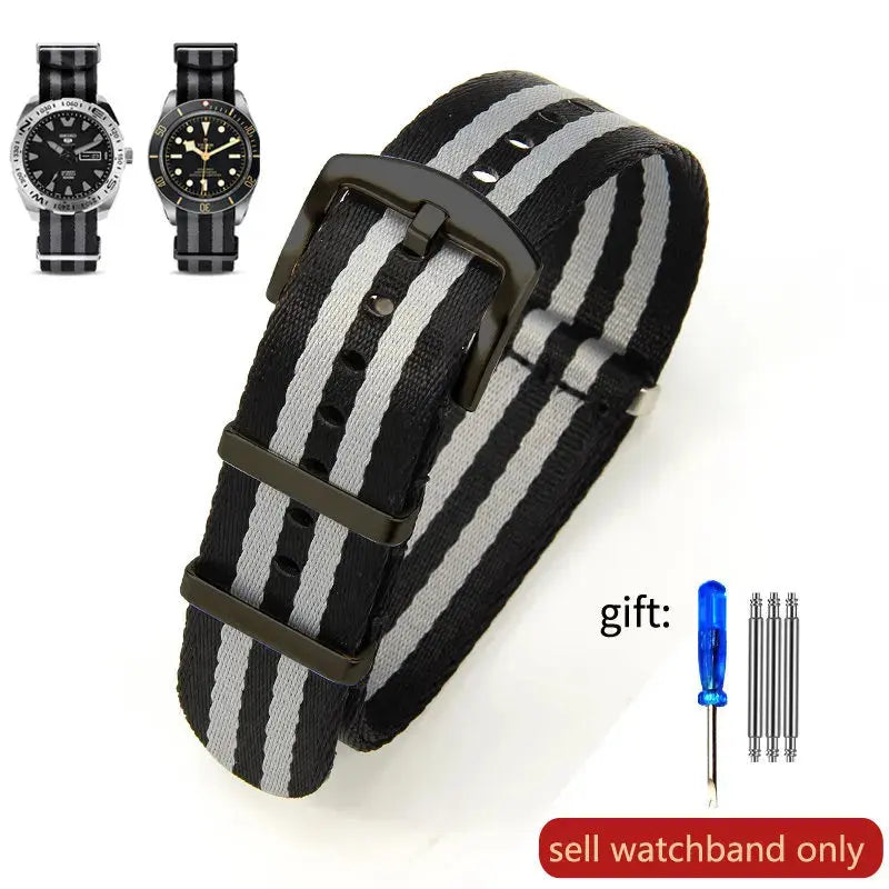 Breathable Soft Nylon Watchband – 20mm & 22mm Strap for Omega, Longines, Seiko, Casio, Mido - STRAPS