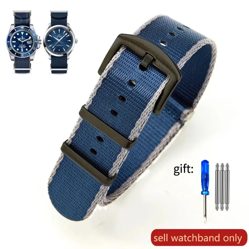 Breathable Soft Nylon Watchband – 20mm & 22mm Strap for Omega, Longines, Seiko, Casio, Mido - STRAPS