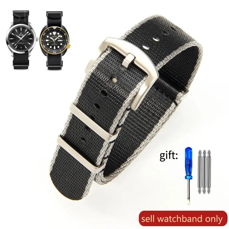 Breathable Soft Nylon Watchband – 20mm & 22mm Strap for Omega, Longines, Seiko, Casio, Mido - STRAPS