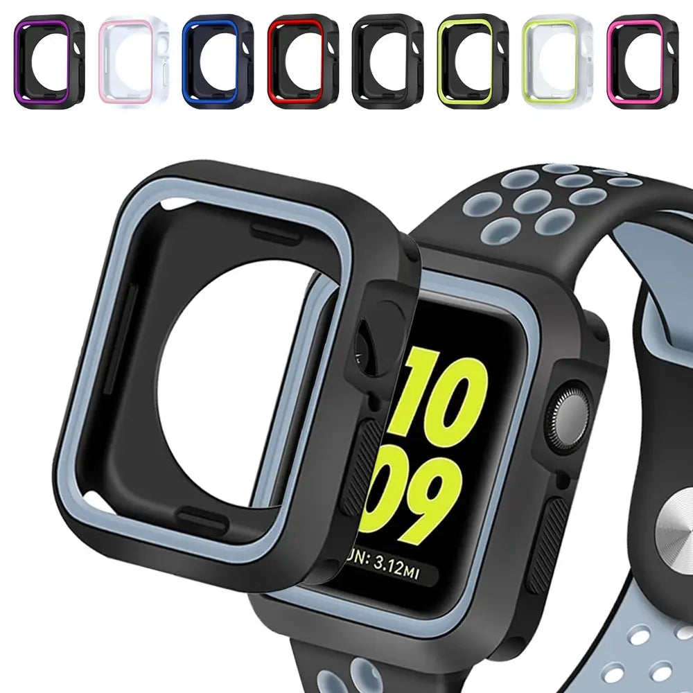 Bumper Protective Case for Apple Watch - Series 8/7/6/SE/5/4 - 38-45mm - Silicone - STRAPS