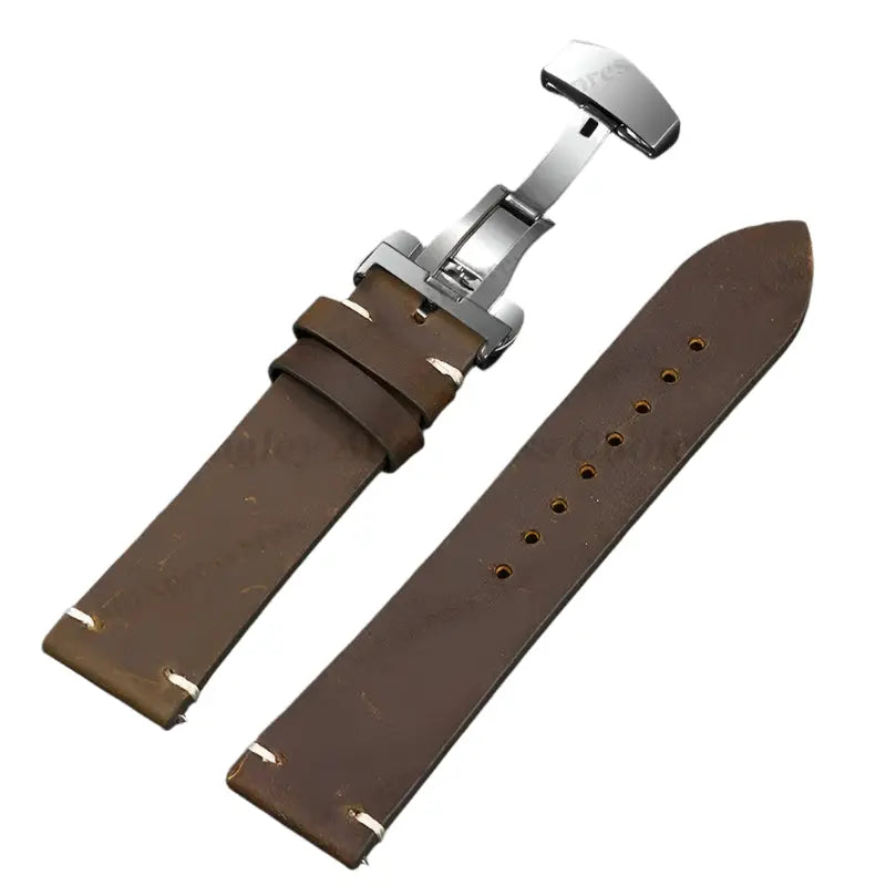 Calfskin Leather Watch Band - 18-24mm - Omega, Seiko, Rolex, Casio - Dark Brown - STRAPS