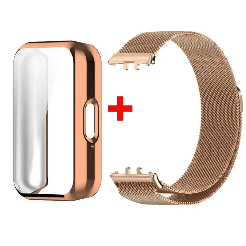 Case + Milanese Strap for Samsung Galaxy Fit 3 – Full Protector Cover & Magnetic Watchband - STRAPS